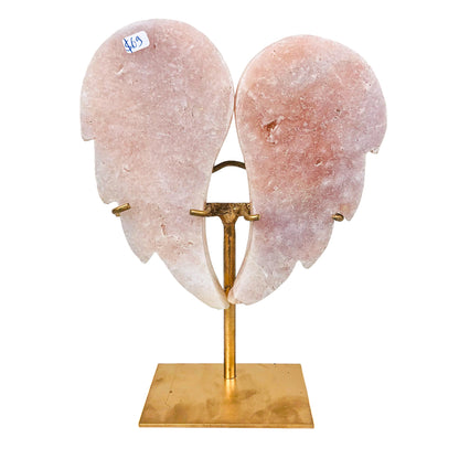 PINK AMETHYST WINGS ON STAND - Nativa Gems Brazil