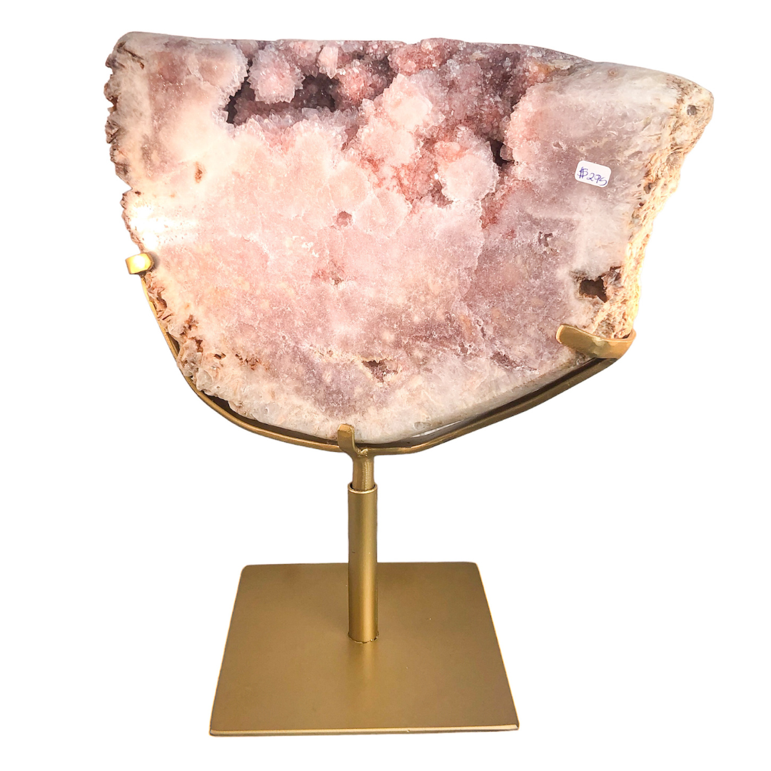 PINK AMETHYST ON STAND - Nativa Gems Brazil