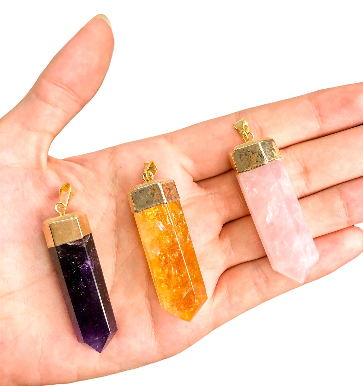 Polished Quartz Points Pendants - Small - Nativa Gems Brazil