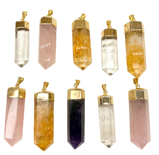 Polished Quartz Points Pendants - Small - Nativa Gems Brazil