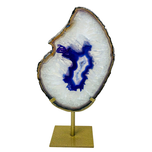 AGATE SLICE ON STAND - Nativa Gems Brazil