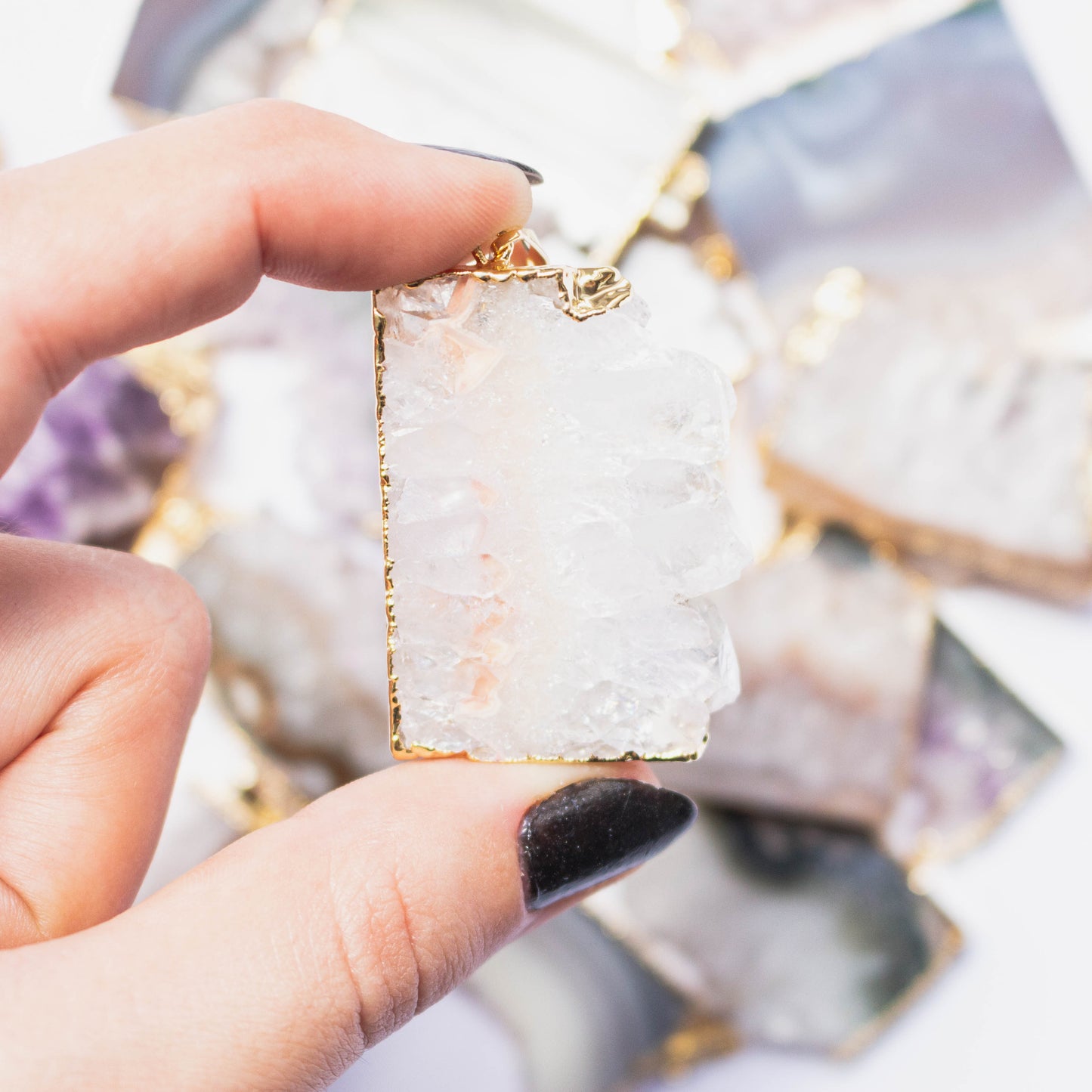 Amethyst Slice Regular Pendants