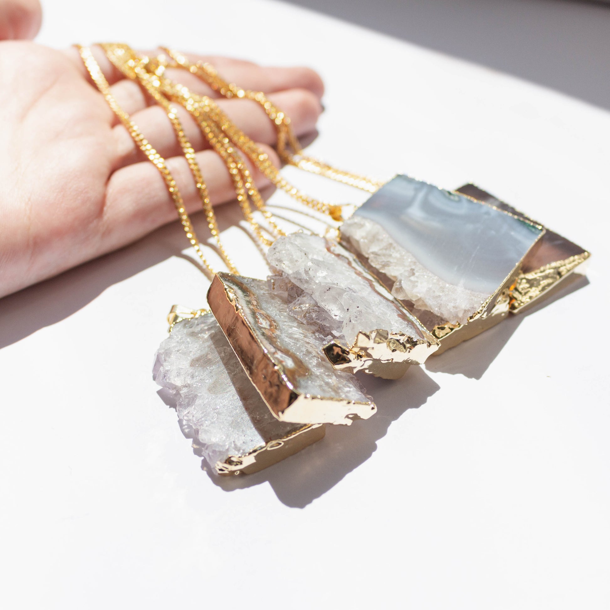 Amethyst Slice Regular Pendants