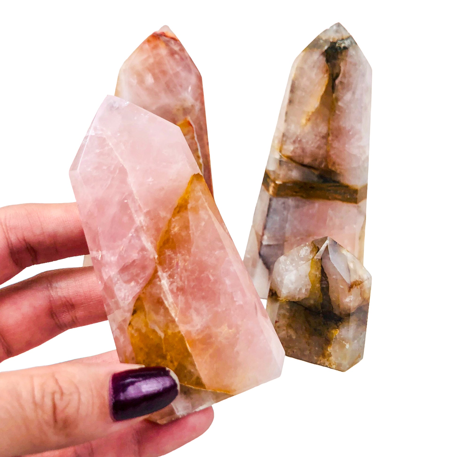 ROSE QUARTZ W/ GOLDEN HEALER - Nativa Gems Brazil