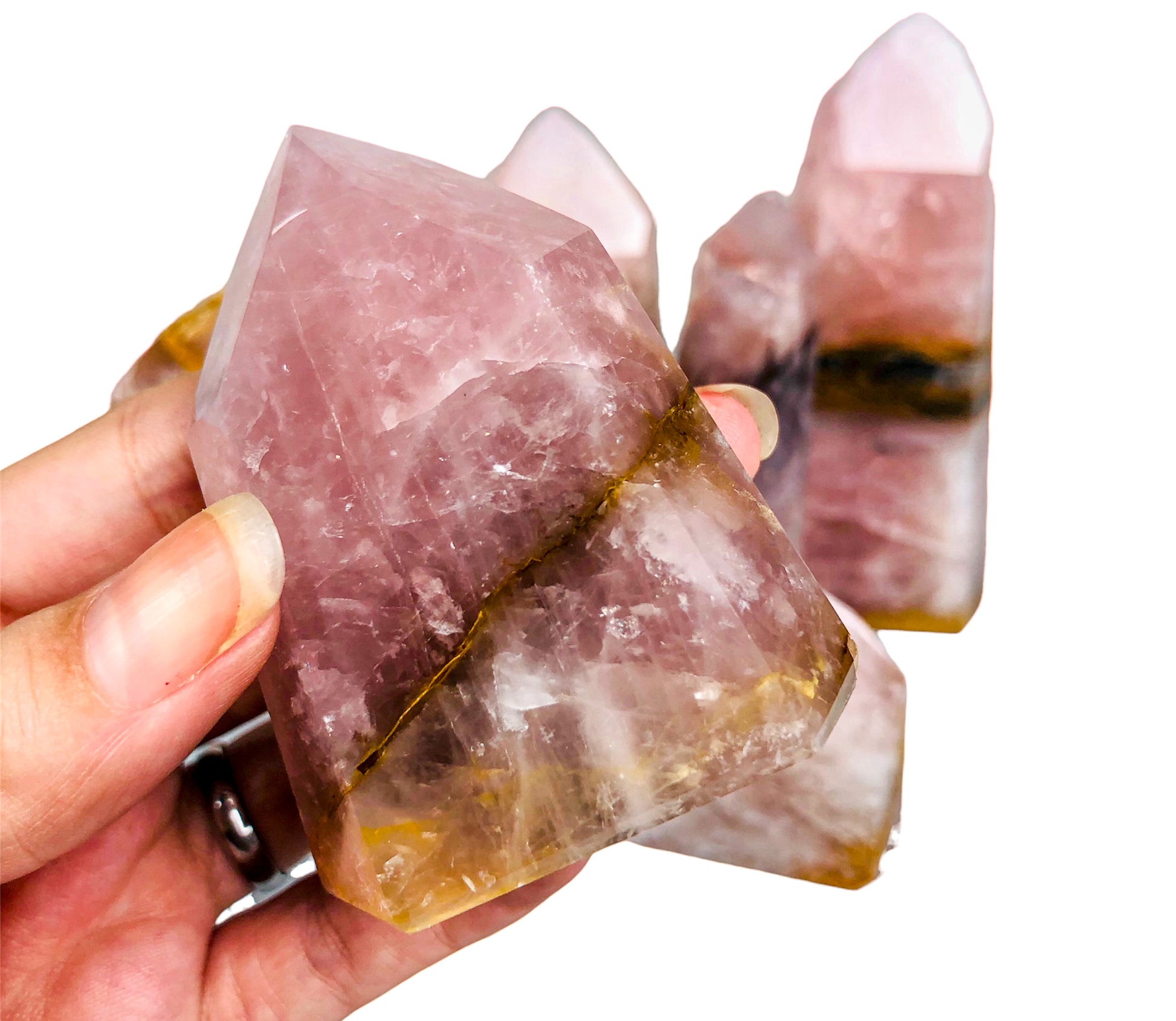 ROSE QUARTZ W/ GOLDEN HEALER - Nativa Gems Brazil