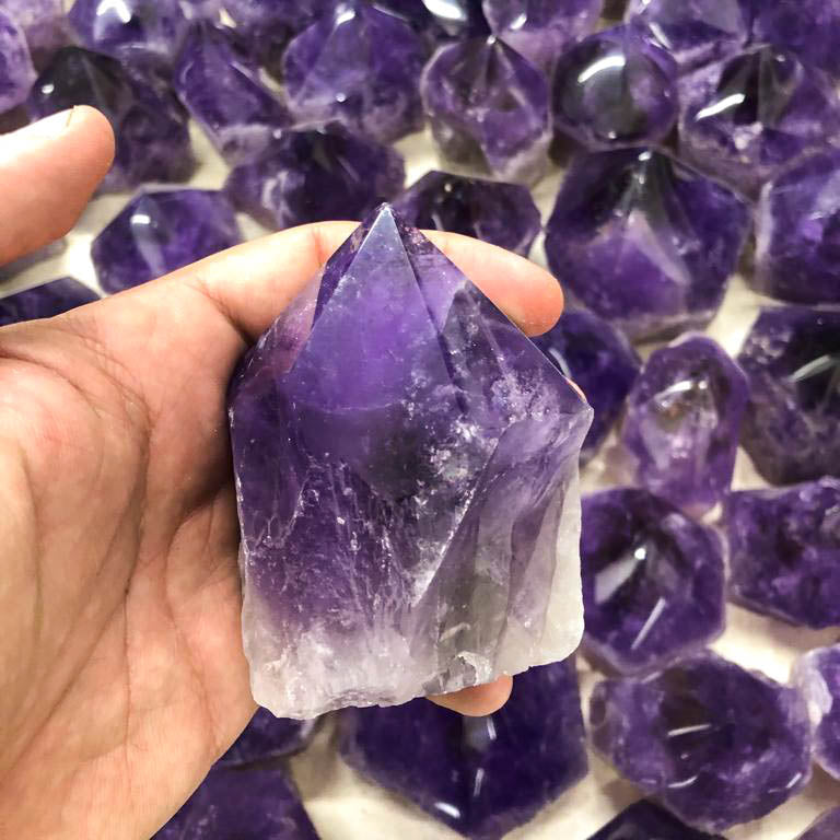 Amethyst Semi-Polished Points