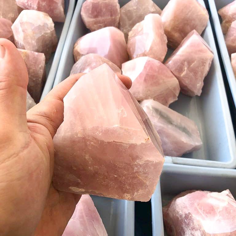 Rose Quartz Semi-Polished Points