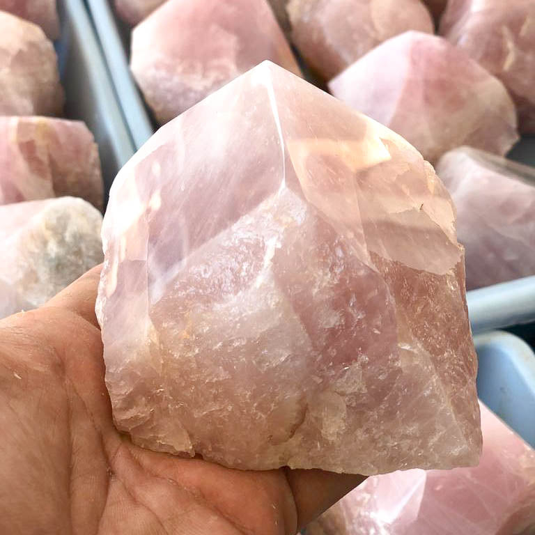 Rose Quartz Semi-Polished Points