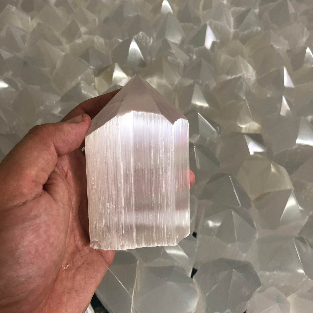 Selenite Semi-Polished Points - Nativa Gems