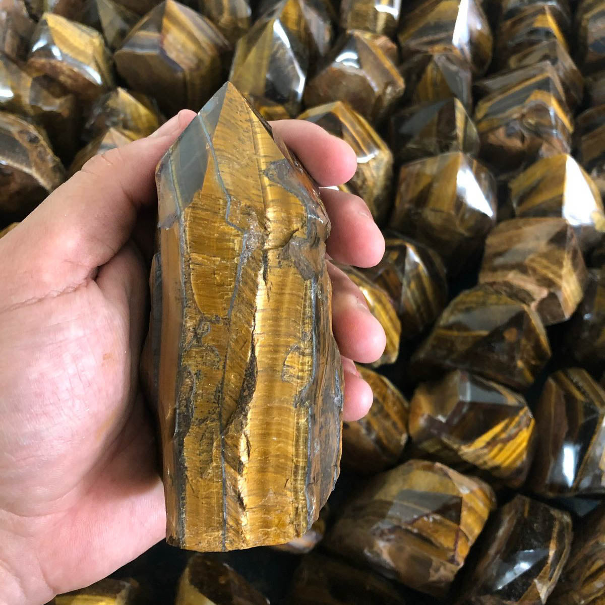 Tiger Eye semi-polished points