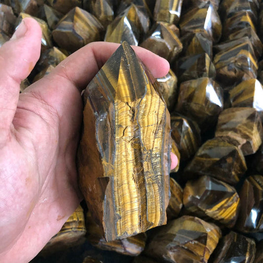 Tiger Eye semi-polished points