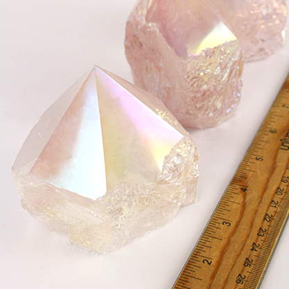 SEMI-POLISHED POINTS AURA ROSE QUARTZ