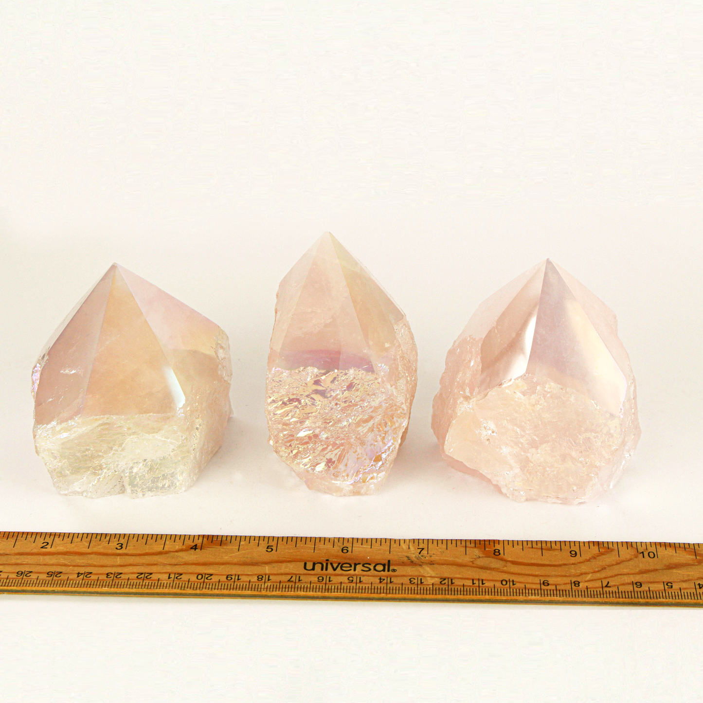 SEMI-POLISHED POINTS AURA ROSE QUARTZ